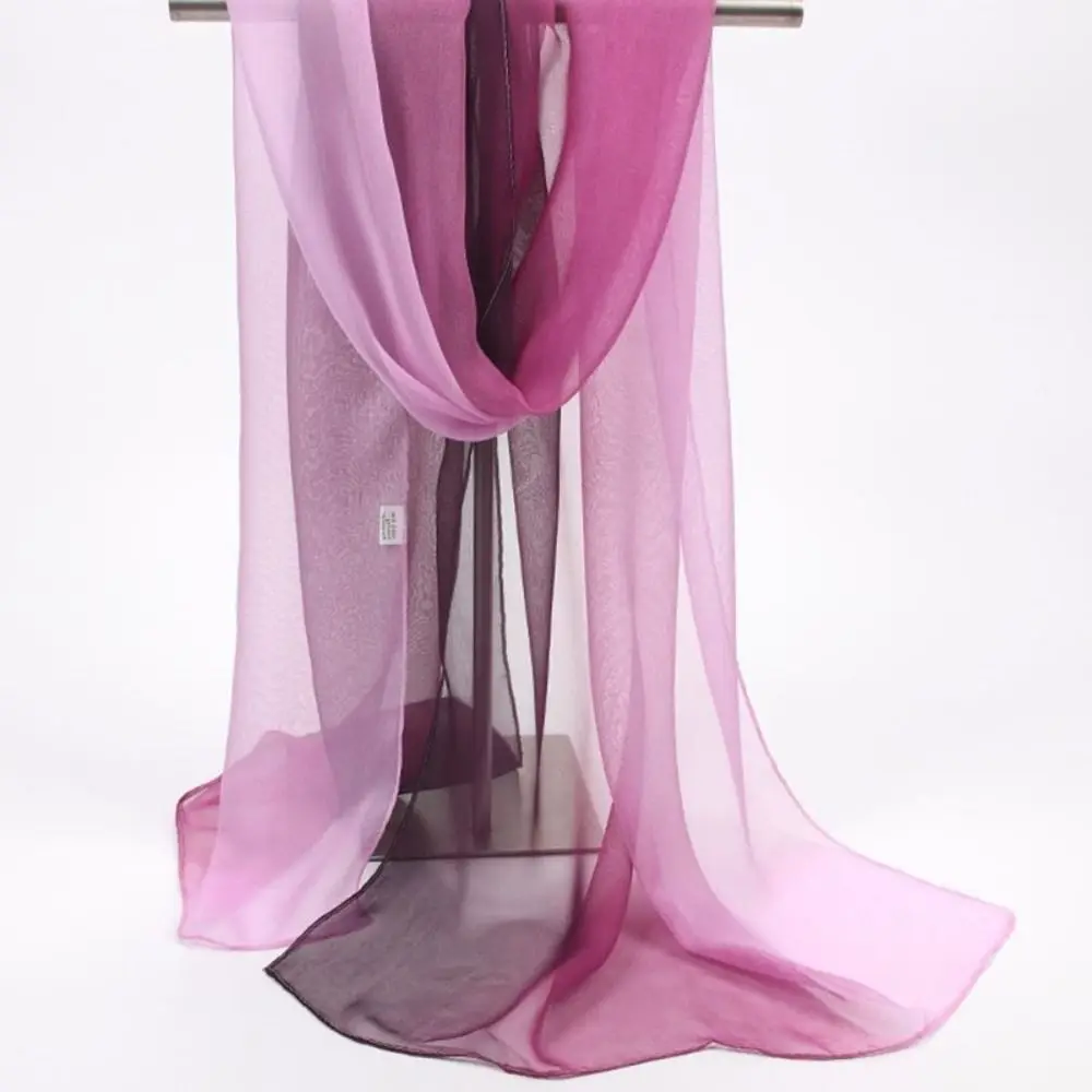 

Летний солнцезащитный шарф с градиентом, однотонные литературные шали, защита от солнечных ожогов, длинная бандана на шею, женская