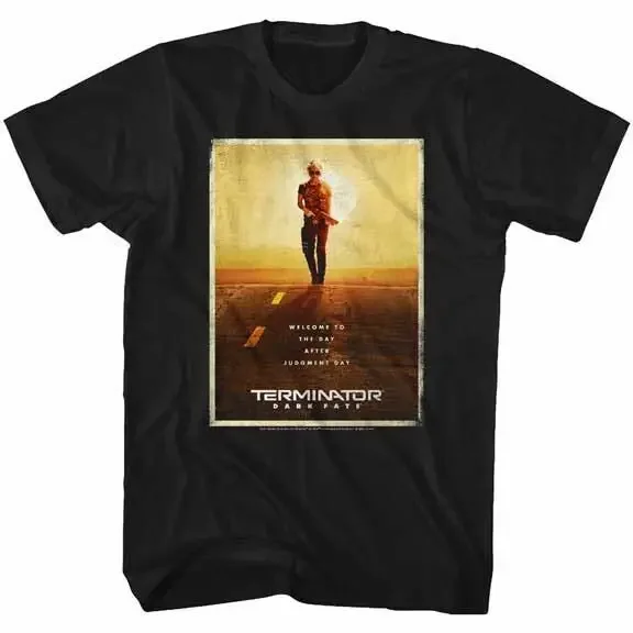 Terminator Dark Fate Movie T-Shirt Movie Poster Black Cotton SM - 5XL