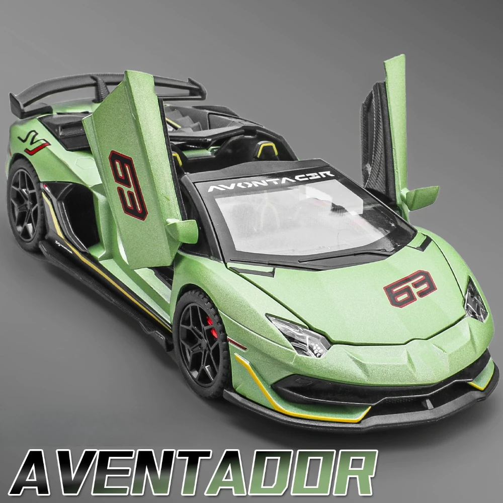 

Scale 1:32 SVJ63 V12 GT Car Model Toy Exquisite Interior Doors Opened Metal Die-cast Miniature Models Cool Desktop Ornaments
