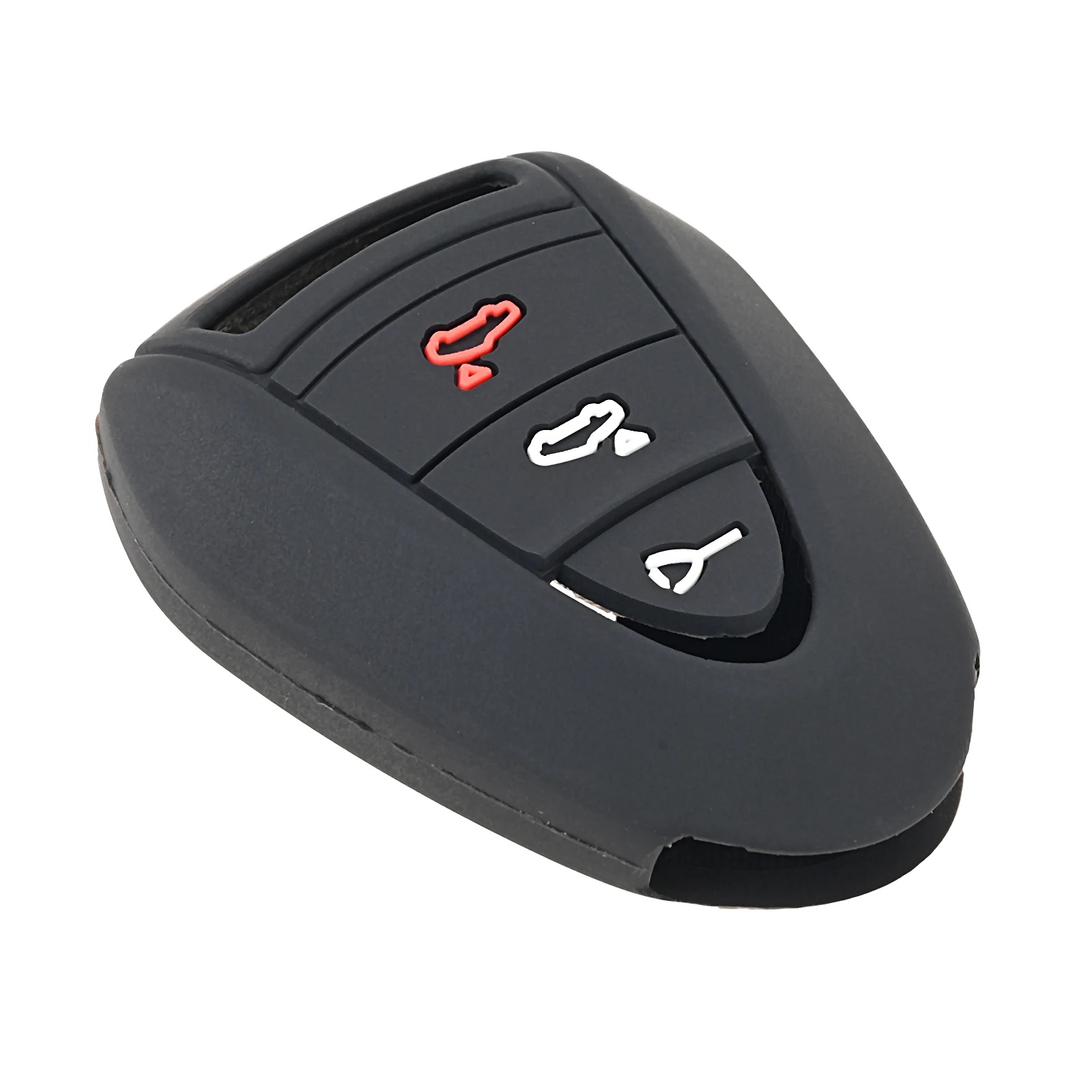 

1Pc Black Dot White-Straight 3-Key Silicone Keycase Silicone Rubber Folding Flip Remote Key Fob For Porsche 911 Cayman Car Parts