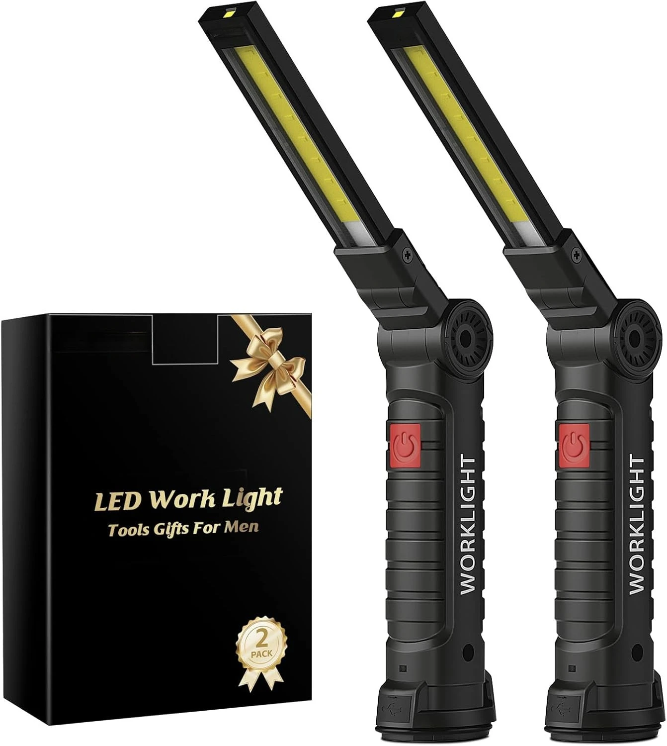 

Tool Fathers Day Dad Gifts for Men Him Husband, Rechargeable LED Work Light BBQ Grill with Magnetic Base Hook, 360° Rotate.