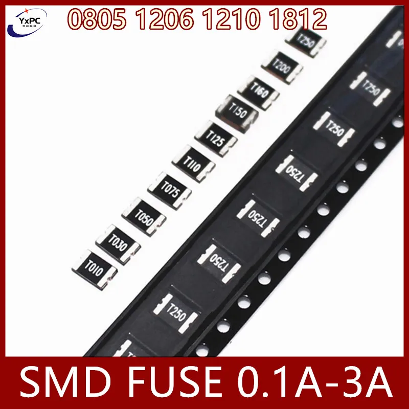 20PCS 0805 1206 1210 1812 0.1A 0.2A 0.3A 0.5A 0.75A 1A 1.1A 2A 3A SMD Resettable Fuse Self-Recovery Fuse PPTC