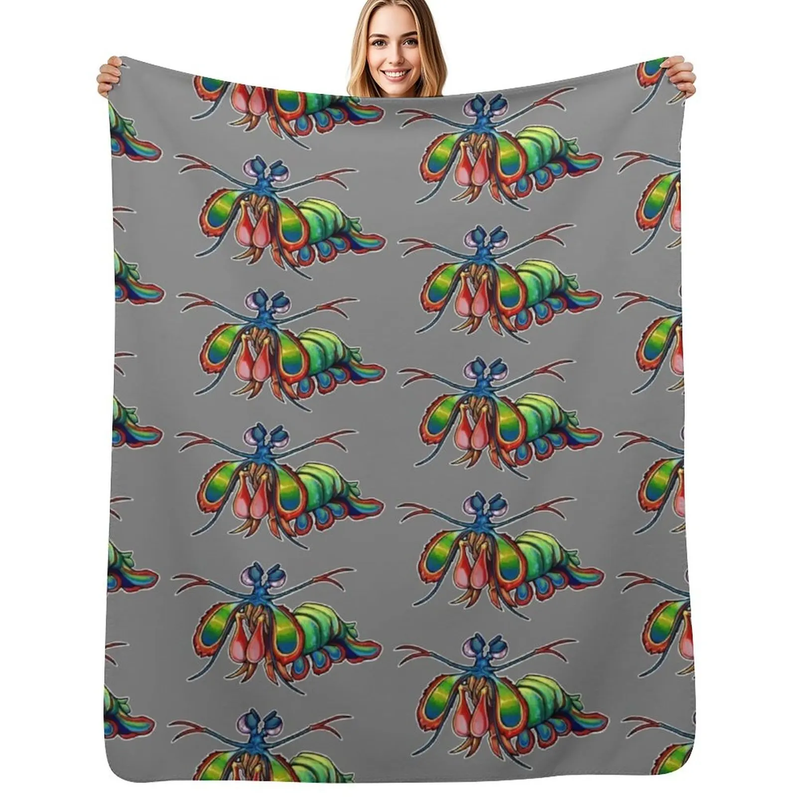 

Mantis shrimp of doom Throw Blanket Thin funny gift Loose Luxury Blankets
