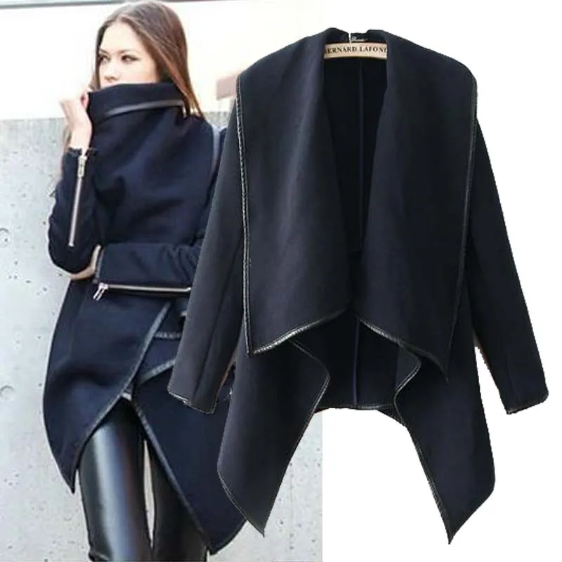 

Women's Slim Fit Woolen Coat Spring Autumn Faion Outerwear Windbreaker Jaet Ele Ladies' Apparel