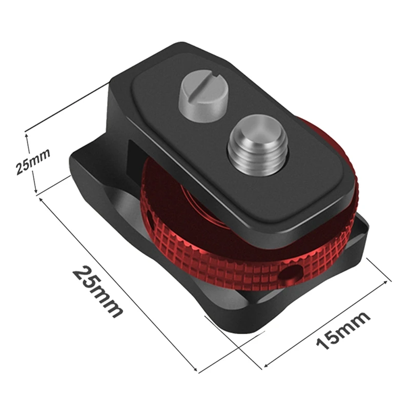 Adaptador Hot-Shoe para DSLR Camera, 360 Graus Rotativo, Camera Rig, Mic, Monitor, Flash Light, Cold Shoe Mount, Segurança, 1/4 "parafuso