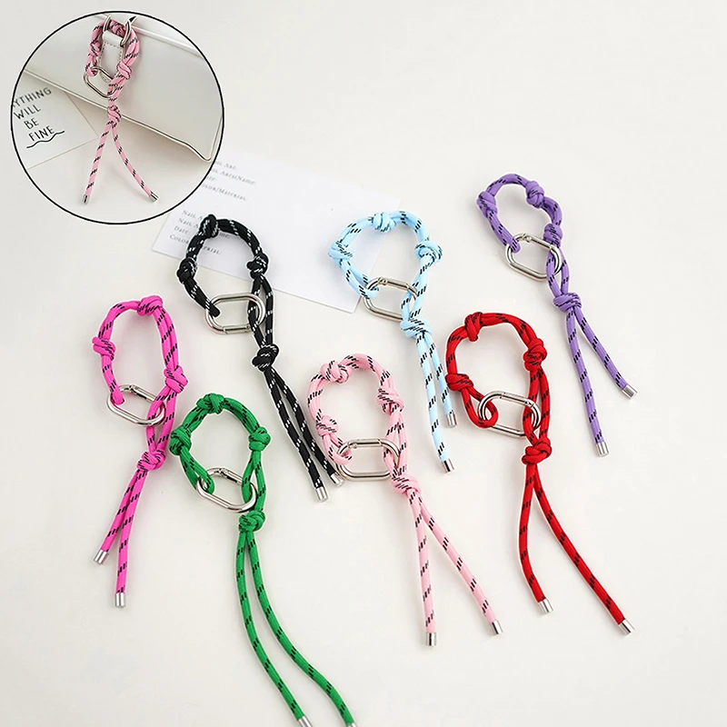 Fashion Nylon Handmade Rope Couple Style Hand and Feet Chian Vintage Keychain Bag Pendant Decoration with Free Key Buckle