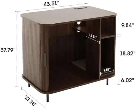 Large Litter Box Enclosure with Charging Station for Automatic Litter Box & Cat Robot 3/4, Hidden Litter Box Furniture