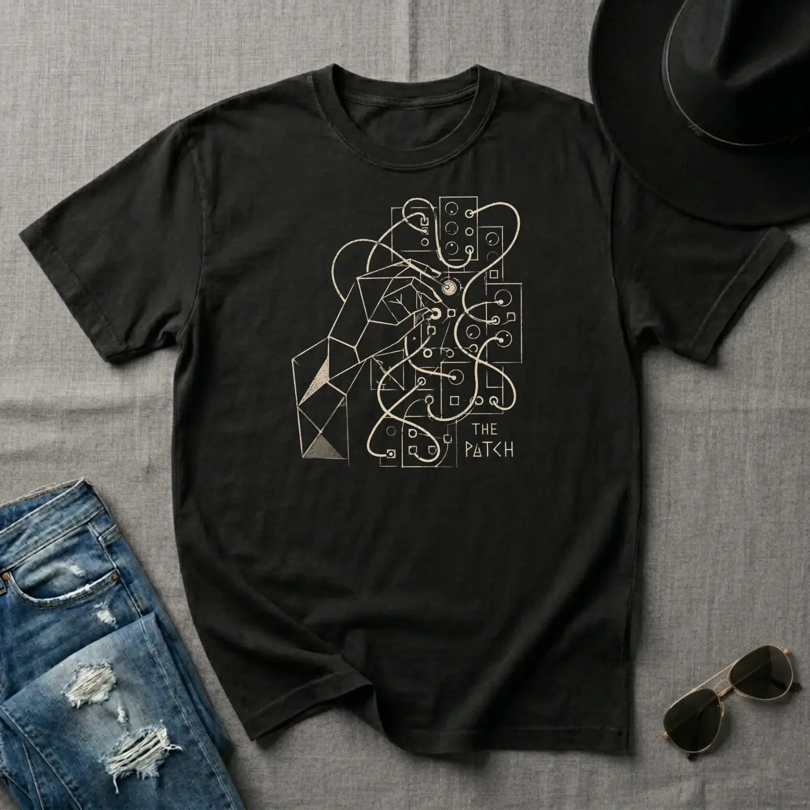 Pablo Picasso Synthesizer T Shirt Modular Synth The Patch for Beat Maker Music Producer Analog Player DJ  vintage Washed