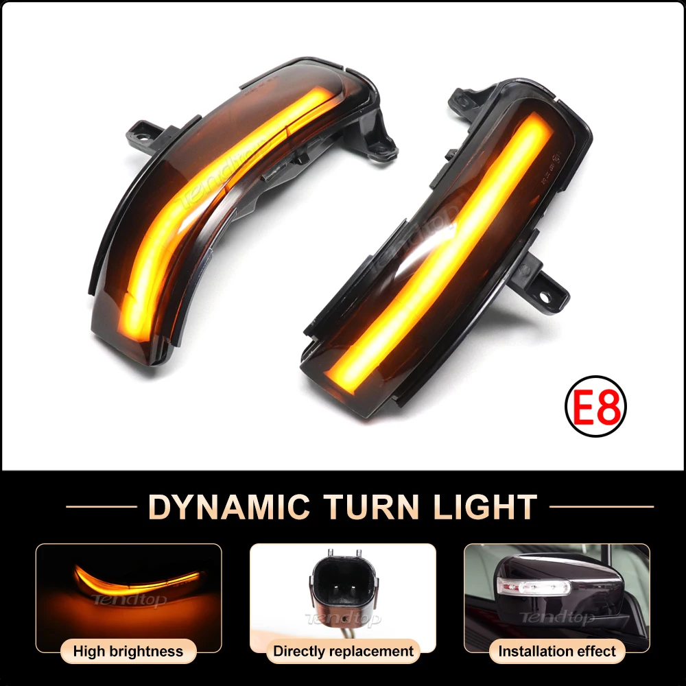 

Динамический поворотник для Mazda CX-7 2008-2011, Mazda 5 2010-2013, Mazda 8 MPV 2011-2015, светодиодный поворотный сигнал, блестящий боковой зеркальный свет
