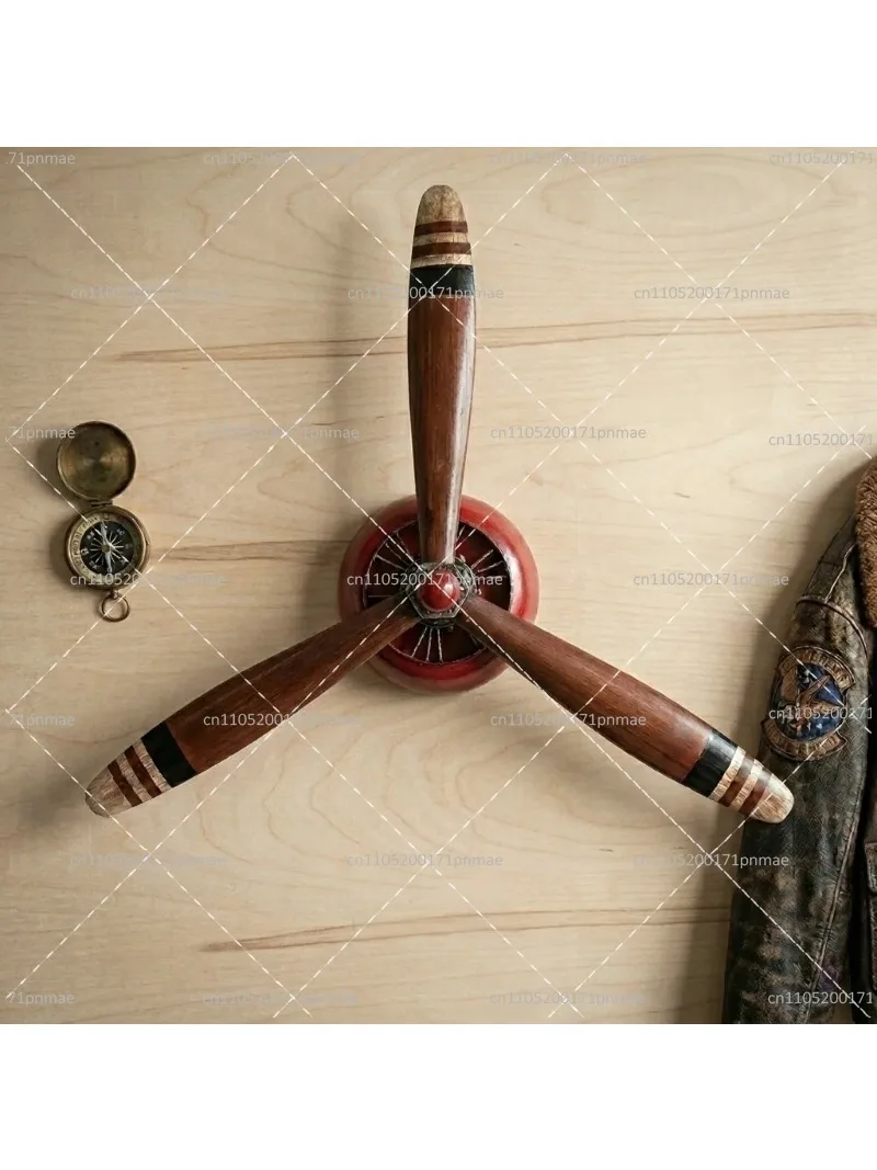 Vintage Industrial Iron Airplane Engine Propeller Model Wall Decor Hanging