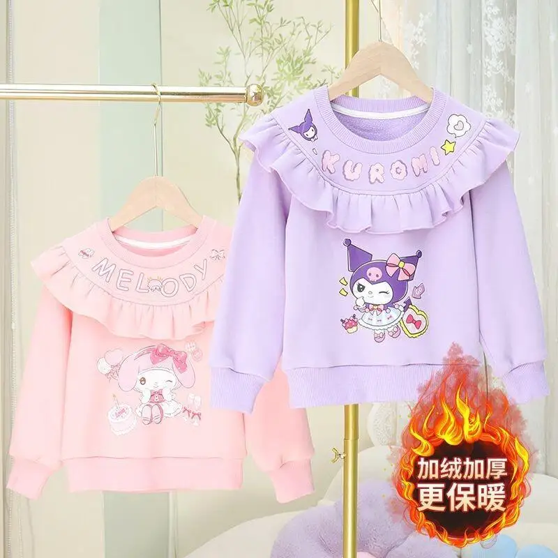 

Детская одежда Sanrio Kawaii Y2K в стиле аниме, топы с длинными рукавами для девочек, повседневная верхняя одежда, модный универсальный стиль, осень