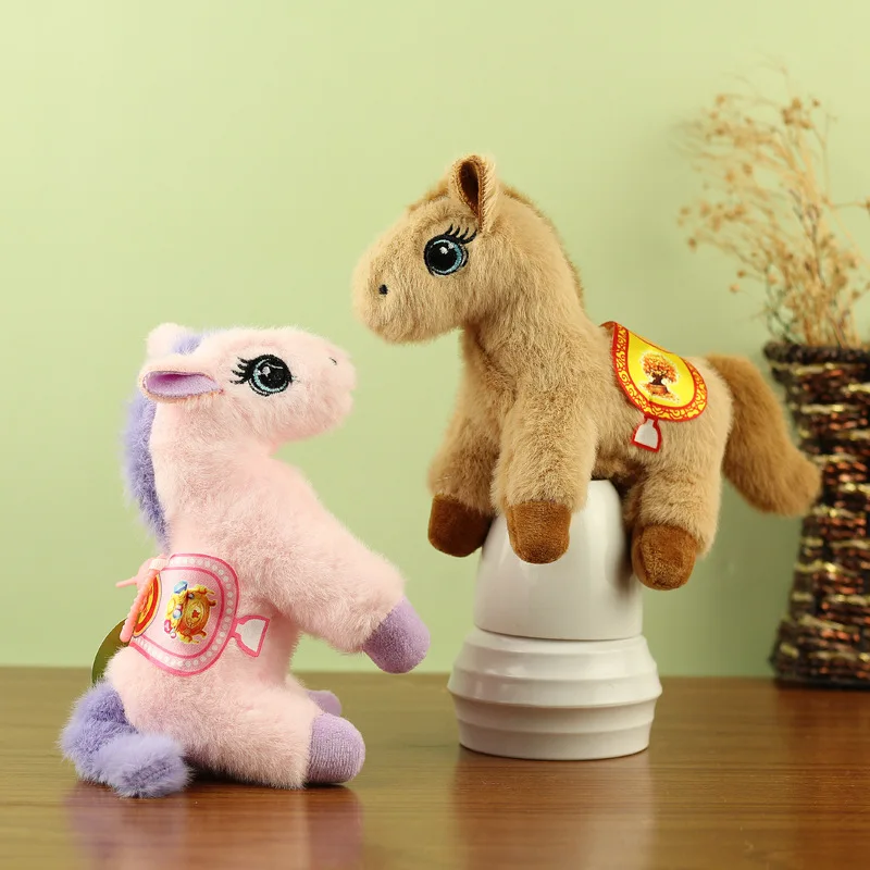 2026 New Year Of The Horse Mascot Plush Stuffed Toy Pendant Cute Pony Bag Key Decorative Pendant Zodiac Horse Birthday Gift