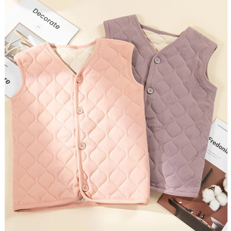 

8 Winter Warm Vest For Girls Boys Sleeveless Baby Coat 12 Waistcoat Down Cotton Children's Outerwear 9 Kids Jackets 10 Years