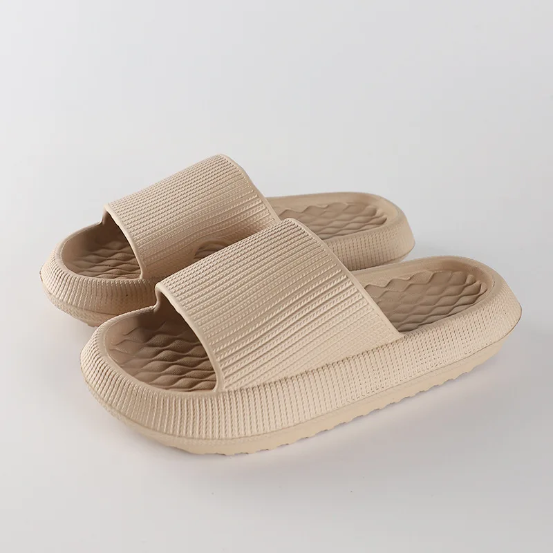 المرأة سميكة منصة سحابة النعال إيفا لينة وحيد وسادة الشرائح الصيف الشاطئ الوجه يتخبط النساء عدم الانزلاق الحمام المنزل النعال #4