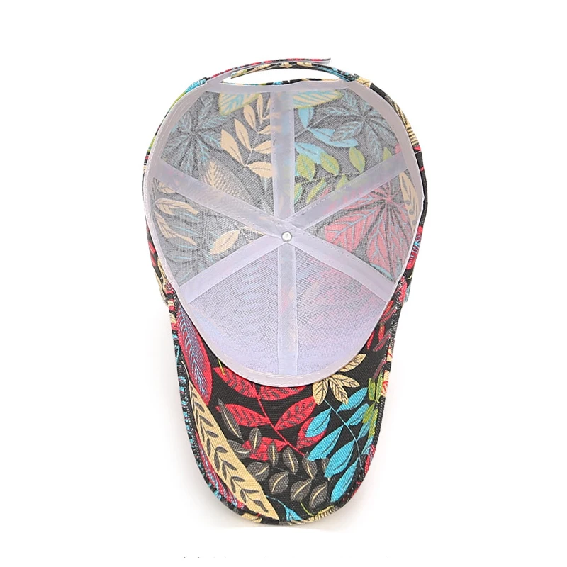 New Spring and Summer Unisex Fashion Korean Style Leaf Pattern Baseball Cap Peaked Caps