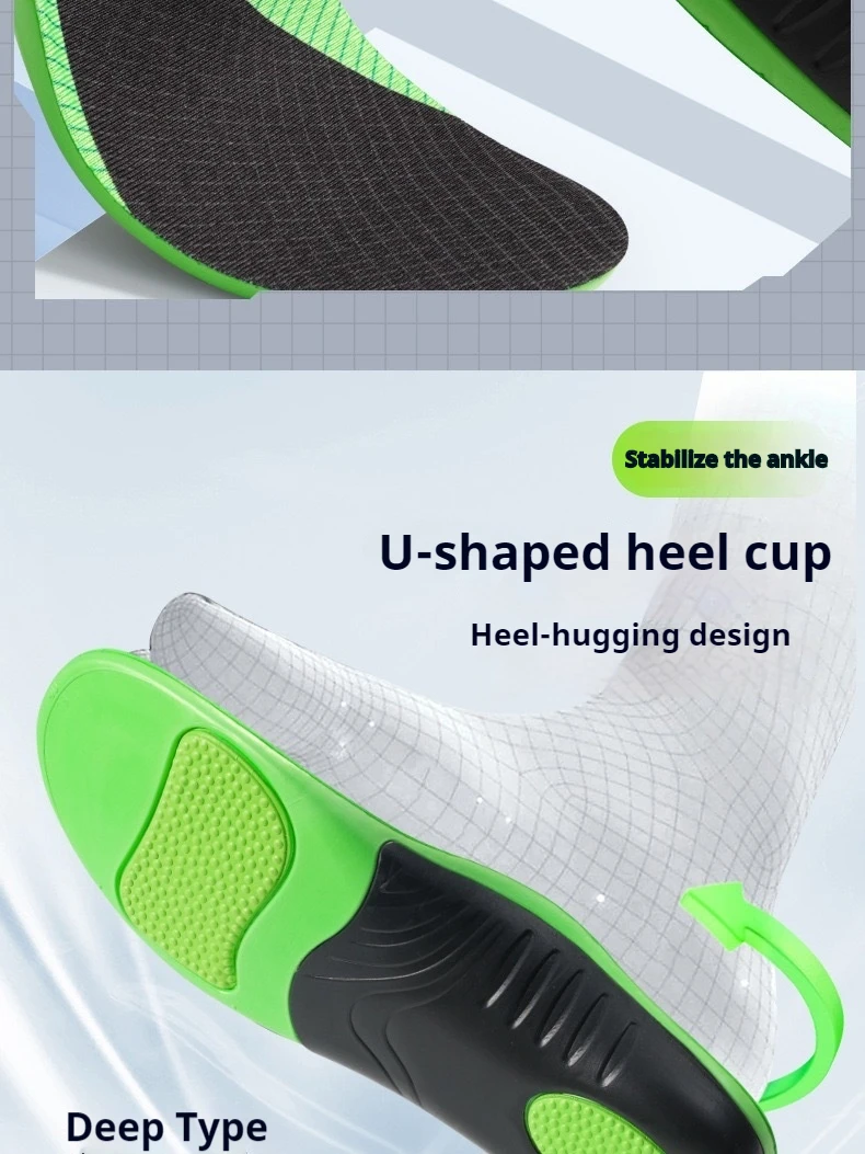 Schuhsohle mit Fußgewölbestütze, orthopädische Einlegesohlen für Plattfüße, für Männer und Frauen, Stoßdämpfung, bequeme Schuhsohle, für Laufsport, 1 Paar – Detail 10