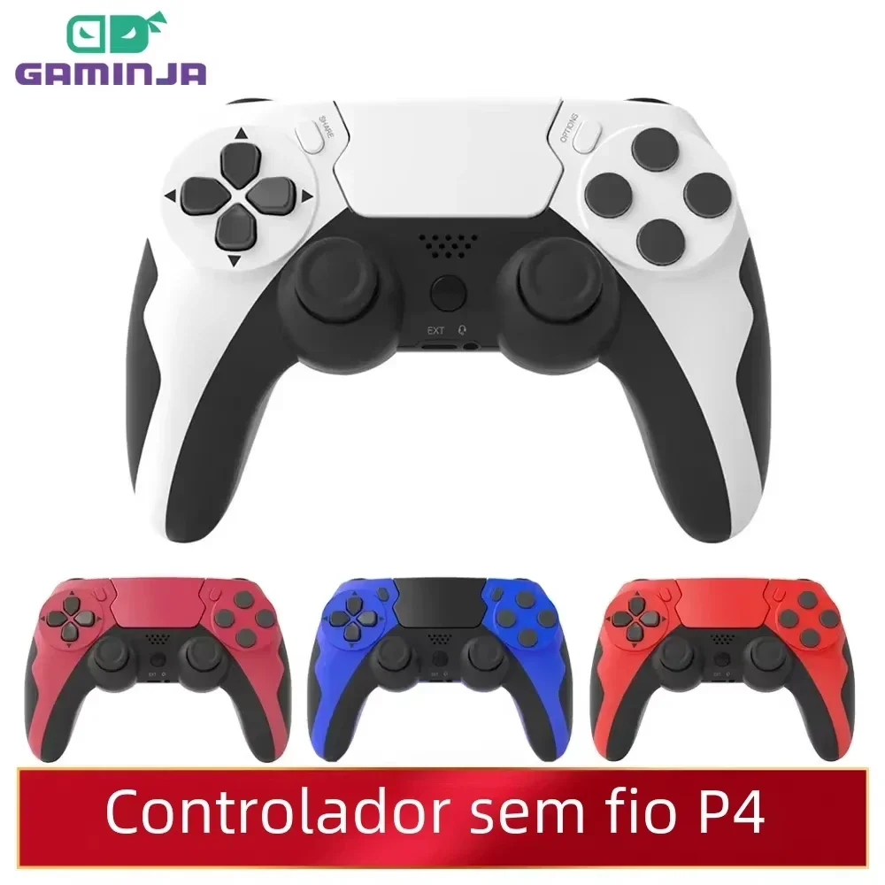 GAMINJA Kabelloser Controller Bluetooth Gamepad Doppelte Vibration 6-Achsen-Joypad Touchpad Mikrofon Kopfhöreranschluss Für PS4 PS3 PC