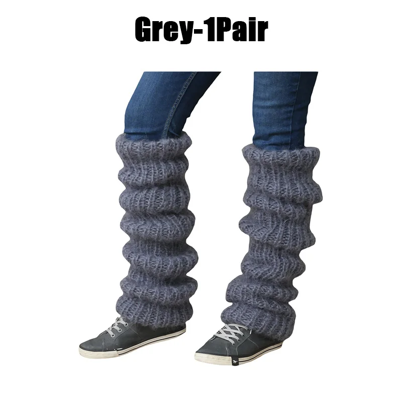 Y2K Beinwärmer 40cm Koreanische Lolita Mädchen Lange Socken für Stiefel Stapelbare Socken Fußwärmer Einfarbige Thermische Flauschige Strümpfe – Detail 8