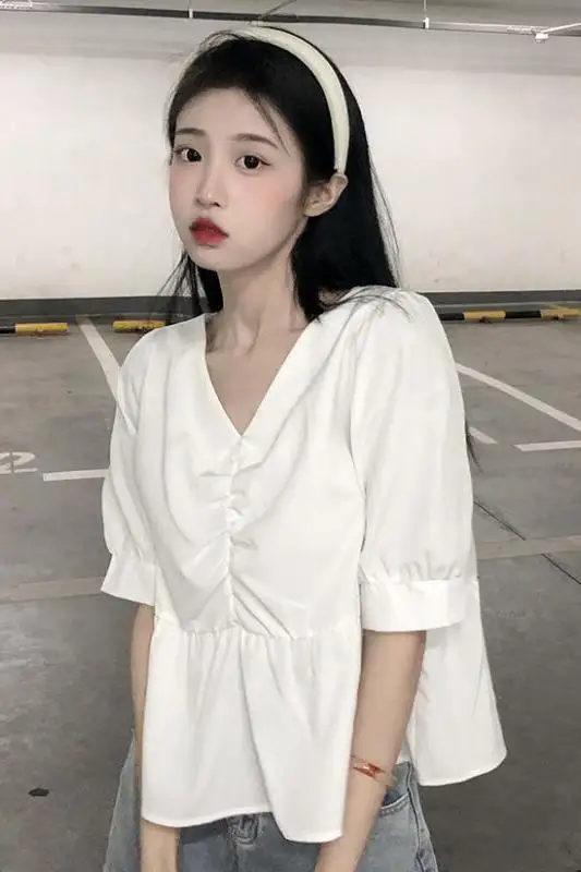 

Рубашки женские, шелковая смесь, галстук-бабочка, высокий низкий подол, сбор в саду, французская романтическая блузка для элегантных зрелых леди