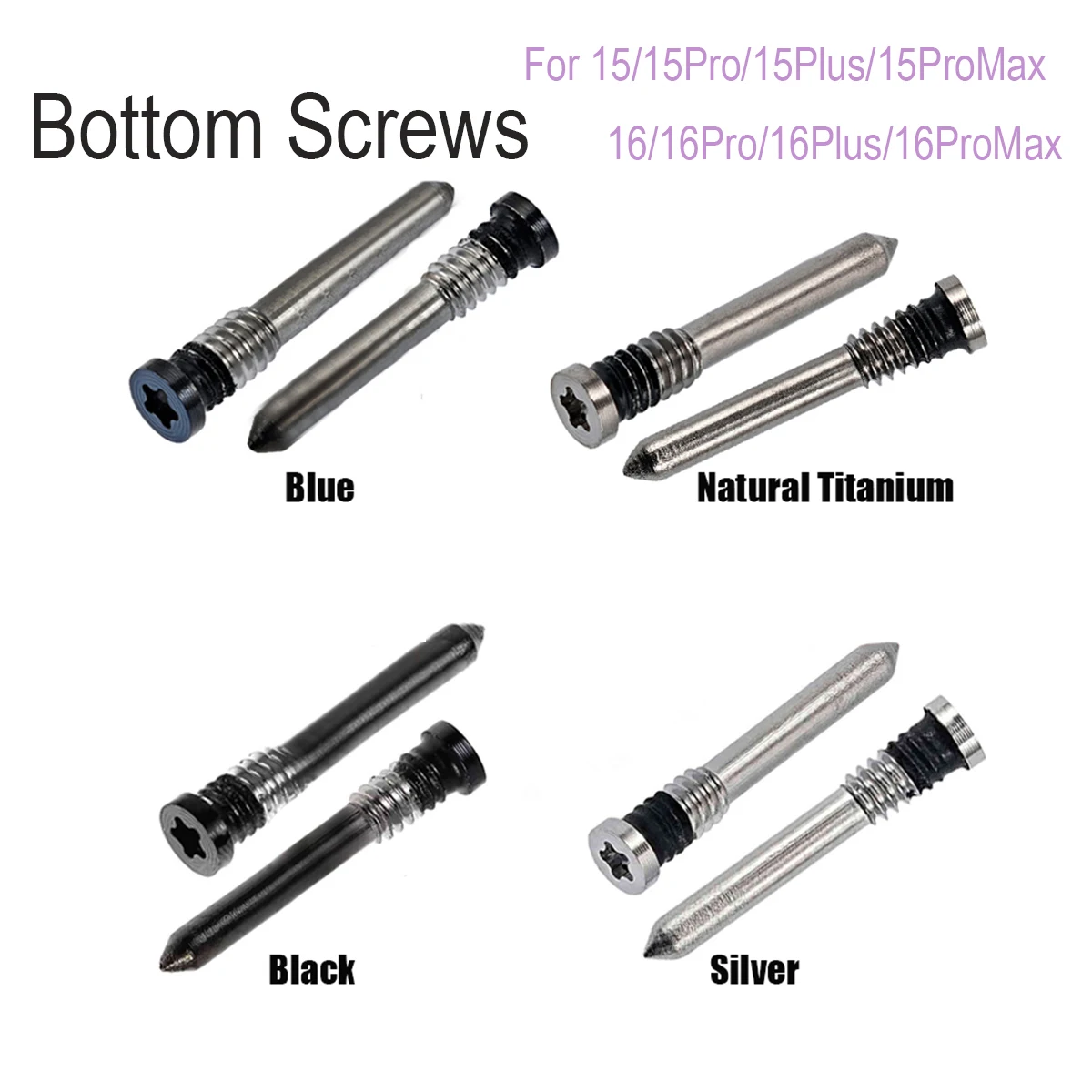 200Pcs Bottom Pentalobe Screws for iPhone 16 Pro Max 15 Pro Max 14 13 12 Mini 11 Pro X Xs Max Dock Connector Screw Repair Parts