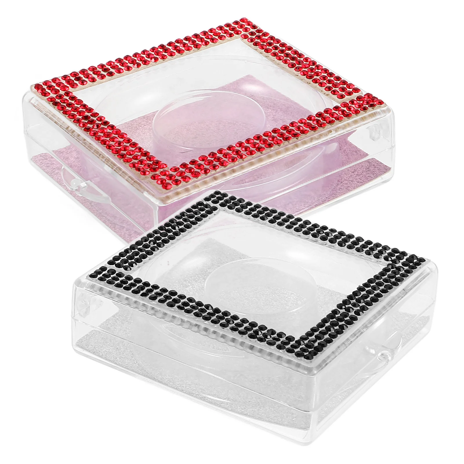 

2Pcs Portable Eyelash Storage Case Transparent Plastic Compact Travel False Lash Holder Lightweight Organizer Box