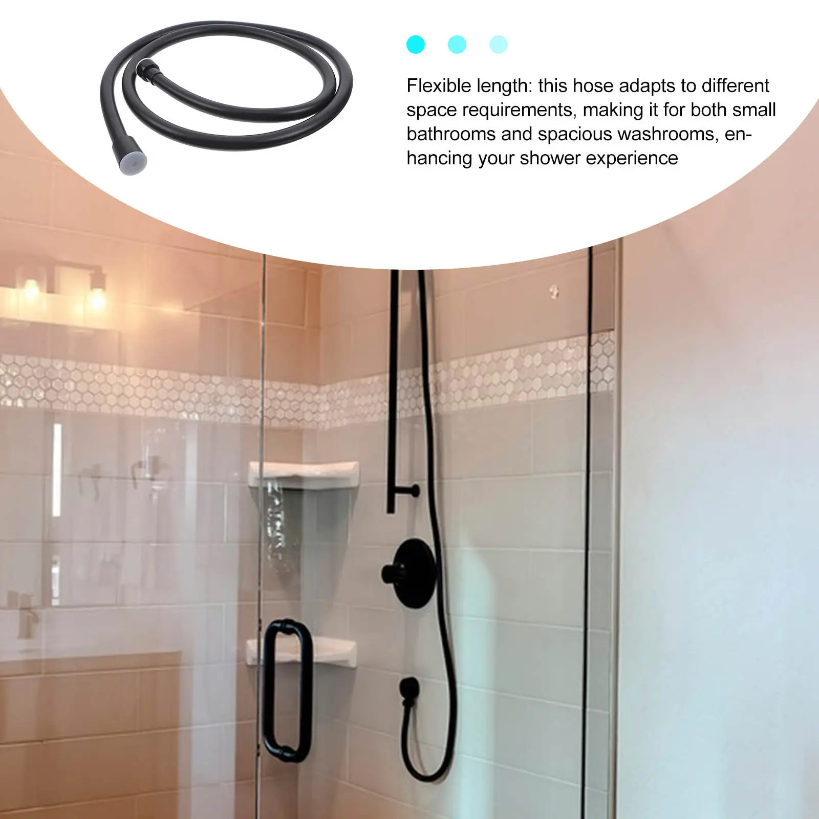 

Shower Hose Black Explosion Proof PVC Universal Flexible Replacement for Bathroom Toilet Rv Handheld Shower Head Hose