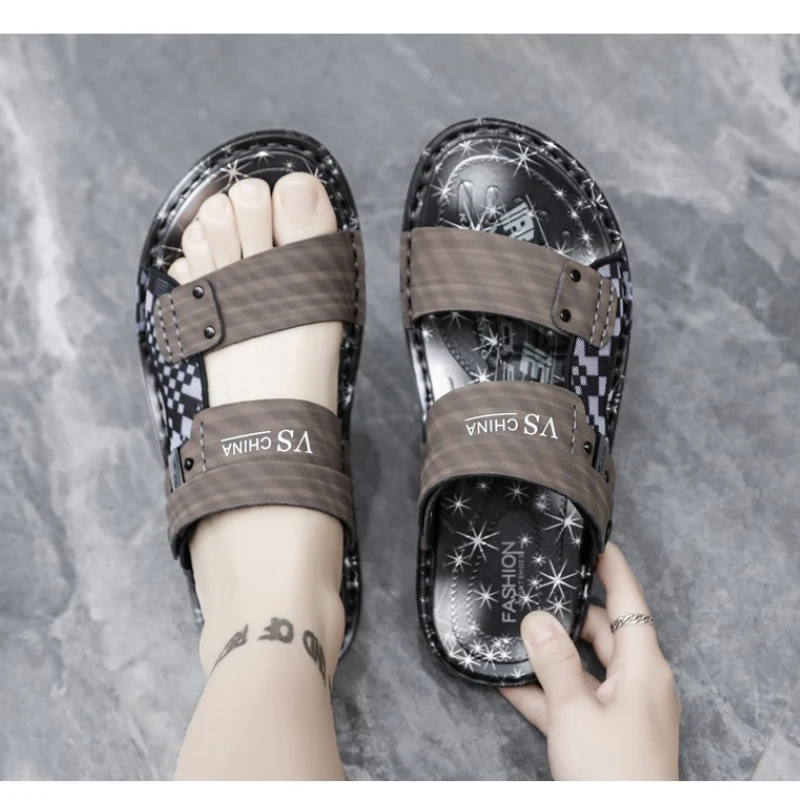 

Мужские летние сшитые дизайны в стиле ретро, модные брендовые оригинальные дизайнерские нескользящие повседневные пляжные уличные сандалии на мягкой подошве