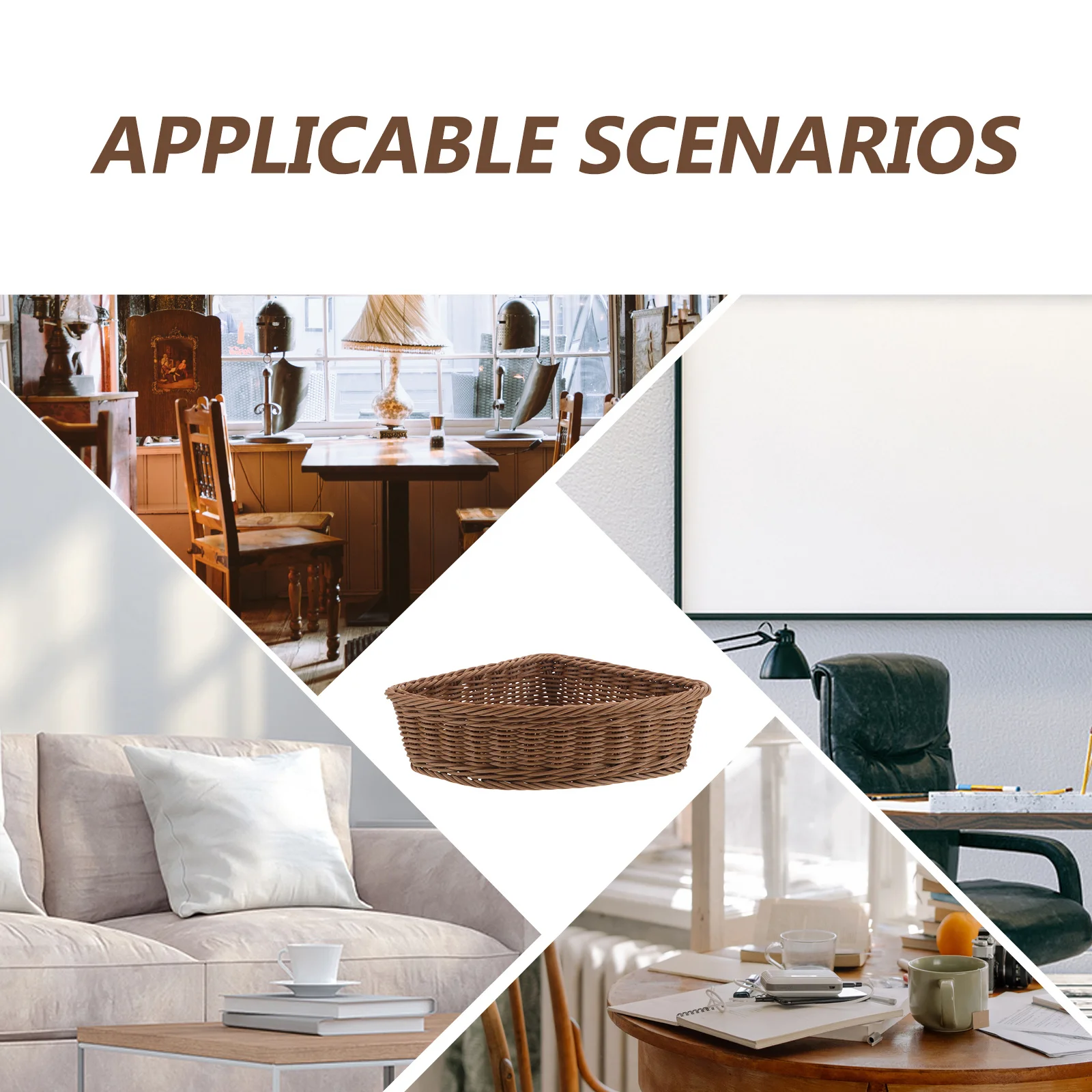 Corner Triangle Storage Basket Woven Organizer Bin For Snack Clothing Cosmetics Sundries Bathroom Wardrobe Kitchen Shelf