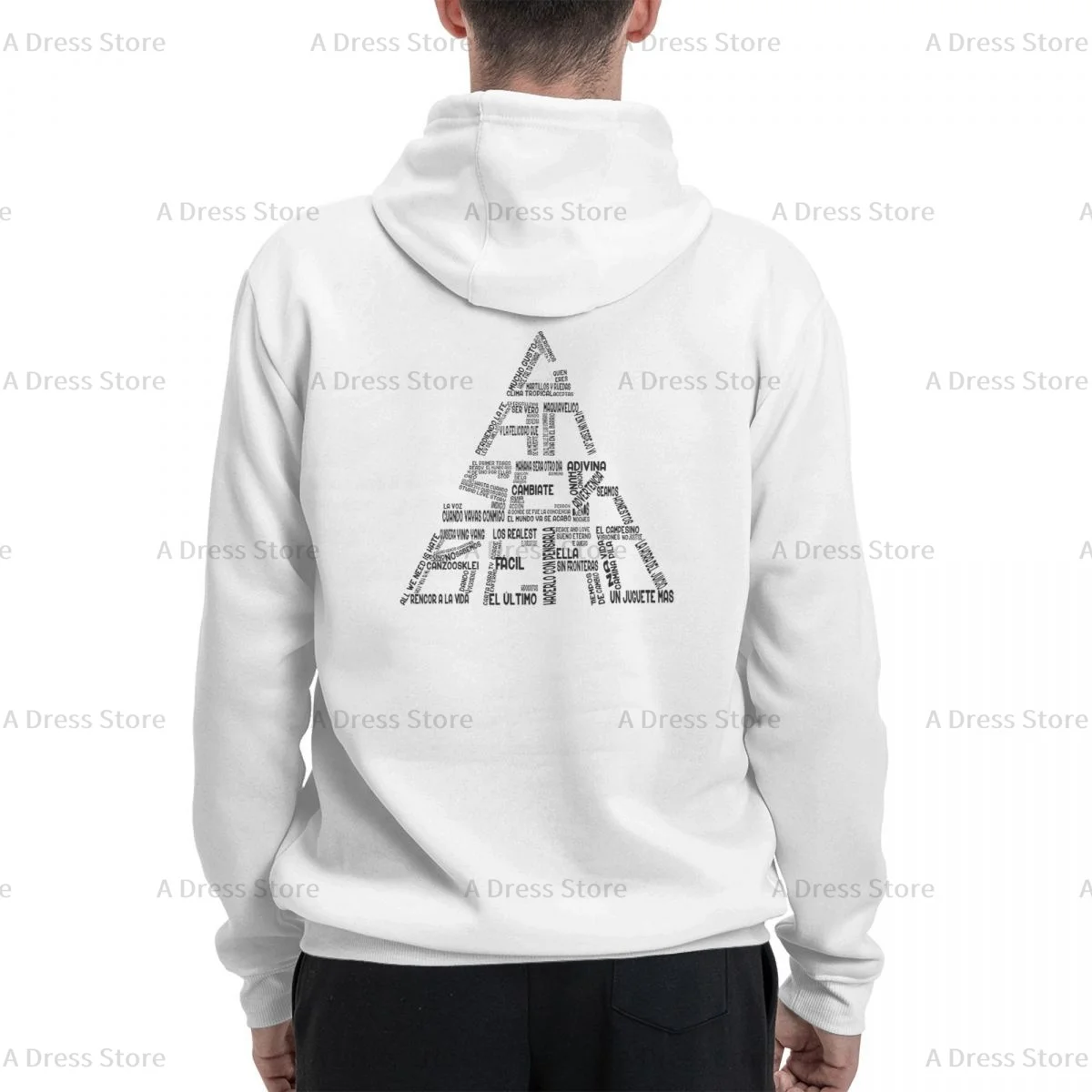 Canserbero Polyester Two sided Hot stamping printing Men's Sweater,Unisex Vintage Pullover Hooded