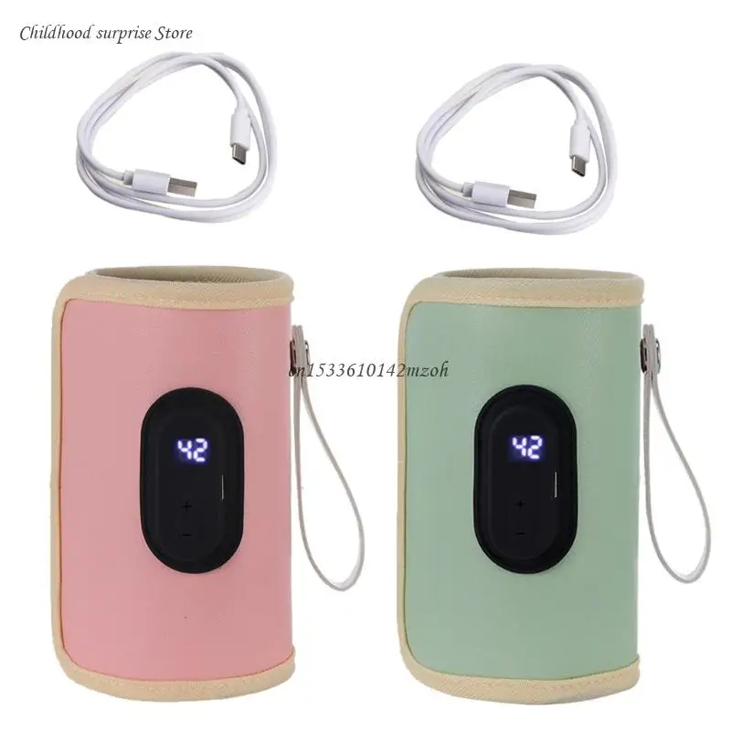 

Portable Milk Bottle Warmer Bag Case 20 Temp Level Baby Feeding Bottle Insulation Sleeve Heating Cover Travel Dropship