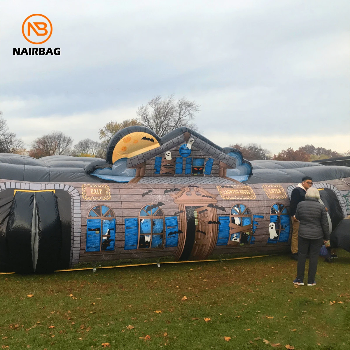 Casa embrujada inflable grande 40' de largo x 23' de ancho x 11' de alto Casa de tienda inflable para vacaciones divertidas o de miedo