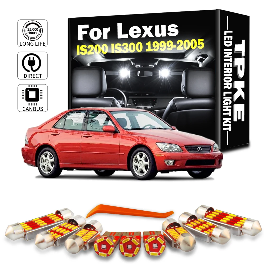 

14 шт. комплект внутреннего светодиодного освещения Canbus для Lexus IS IS200 IS300 1999 2000 2001 2002 2003 2004 2005 автомобильные купольные лампы с картой аксессуары