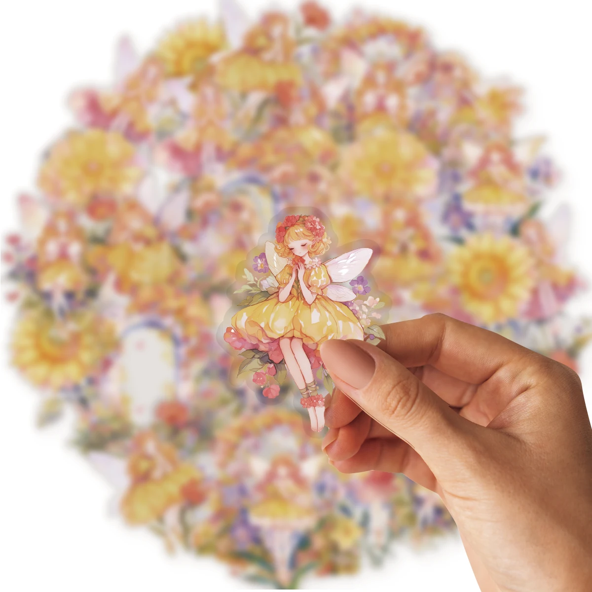 Etori Life زهرة التحوط أرض الخيال أقحوان قزم مع بوابة الأزهار نمط ملصقات خمر لمستلزمات سكرابوكينغ، عشاق الملصقات، أجهزة الكمبيوتر المحمولة، ملصقات الهاتف، اللوازم المدرسية، ملصقات الفتاة