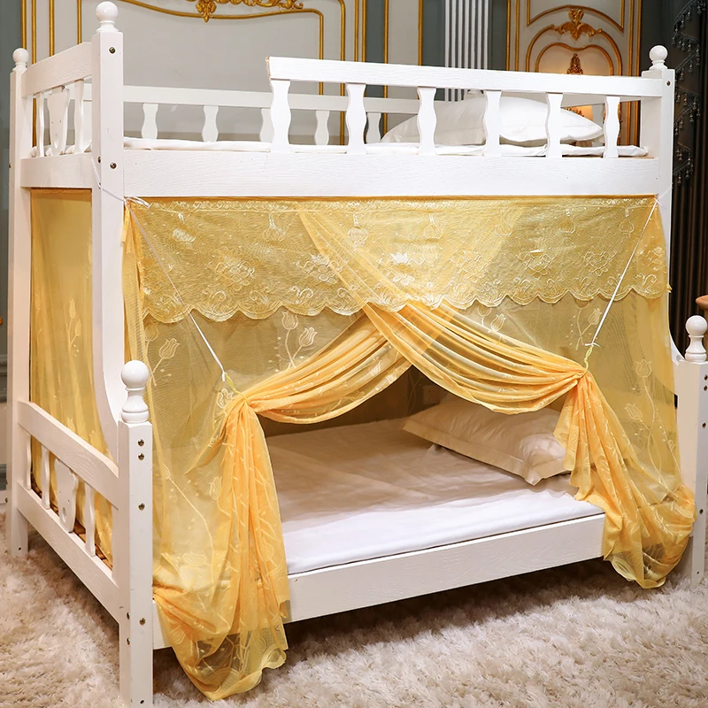 

Bunk Bed Mosquito Net Double Door Non-Blocking Bookshelf Household Upper and Lower Bunk Bed Bunk Bed Trapezoidal 1.2/1.6 /1.5 M