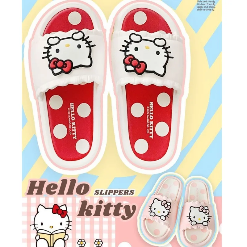 

Hello Kitty Sanrio Kuromi Stitch Soft Cute Cold Slippers Comfortable Anti-slip Household Use Parent-child Slippers Girls Gifts