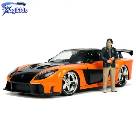 Jada 1:24 빠르고 격렬한 1995 Mazda RX-7 1995 Toyota 1970 Dodge Charger R/T 다이캐스트 금속 합금 모델 자동차 및 액세서리 인형