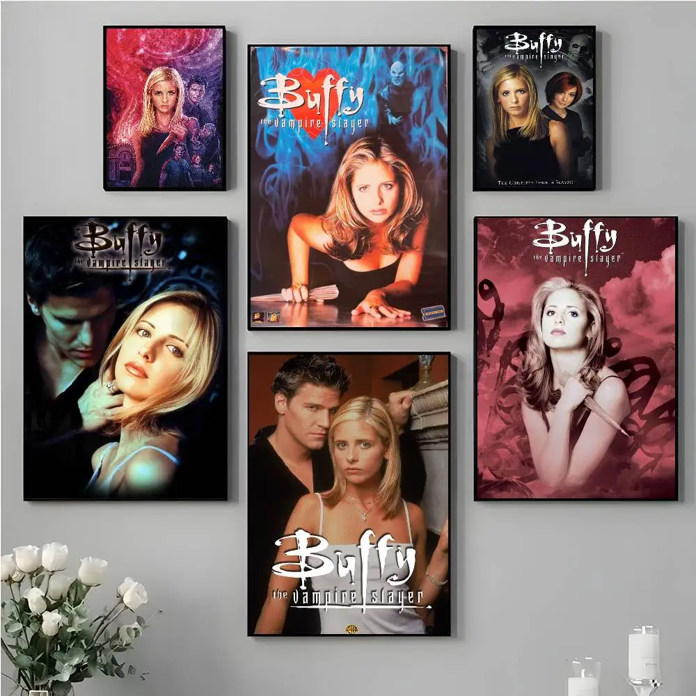 Póster de TV B-Buffy the Vampire Slayer, arte autoadhesivo, pegatina de papel impermeable, decoración de pared de habitación, cafetería, Bar