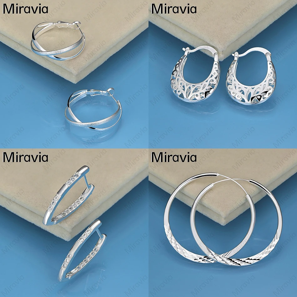 

Miravia 925 Sterling Silver Hollow Pattern U-Shaped Earrings For Women Charming Fashion Anniversary Gift Jewelry