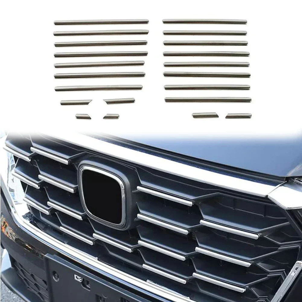 Enhance the Exterior of Your For Honda For CRV 2023 2024 with Front Center Grille Decoration Cover Trims 21Pcs