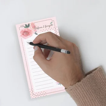 Alışveriş bakkal listesi buzdolabı için manyetik yazma pedi Notebook buzdolabı bloknotlar