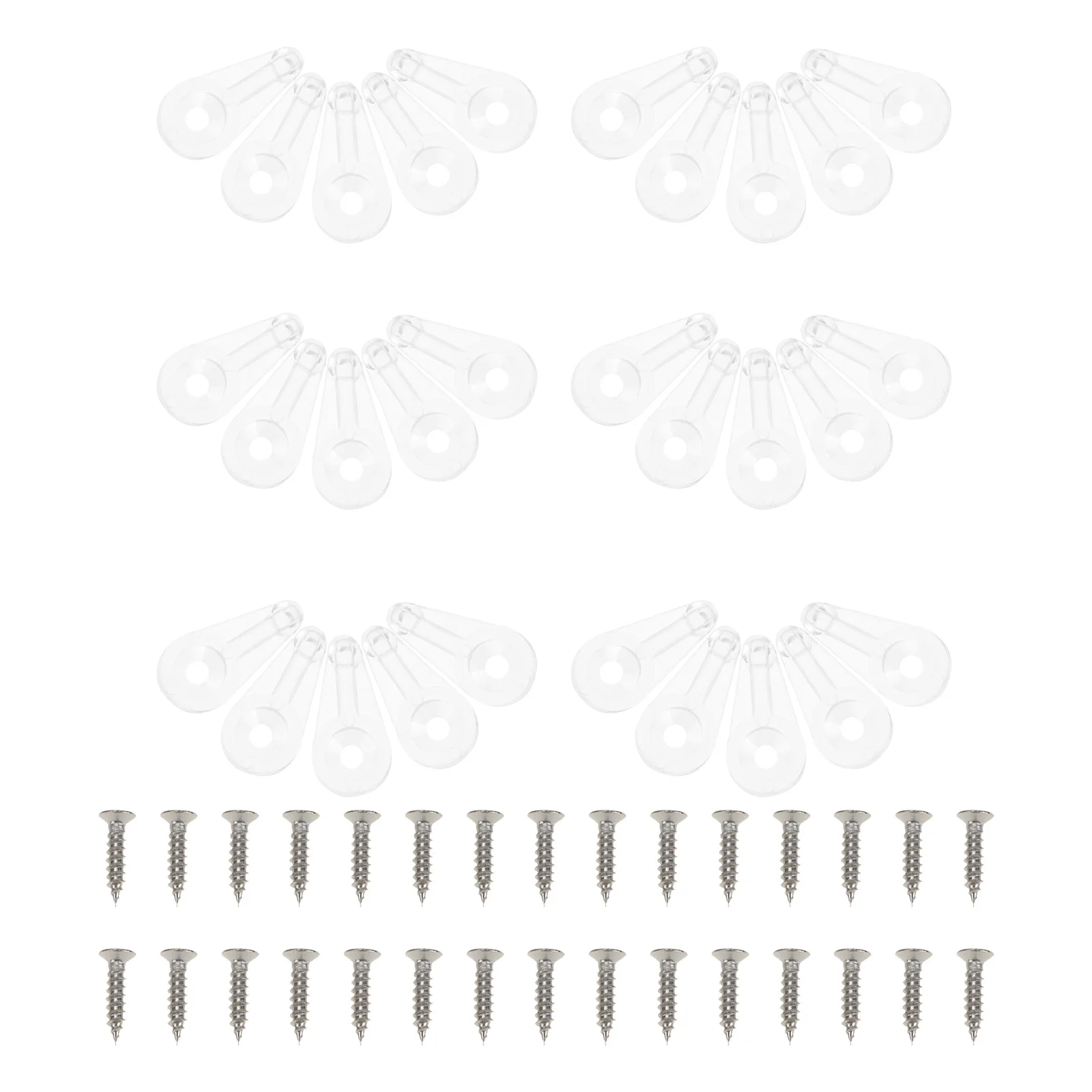 

30Pcs Fixing Clips Mirror Transparent Plastic Clips for Glass Assembly Wardrobe Cabinet Shelf Mounting Hardware Accessories