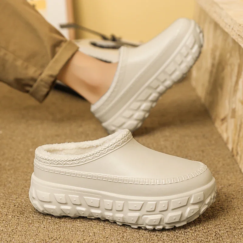 زوجين نمط الرجال والنساء باوتو نعال من القطن الشتاء المخملية سميكة سوليد عدم الانزلاق الدافئة حقيبة مضادة للماء كعب أحذية قطنية #3