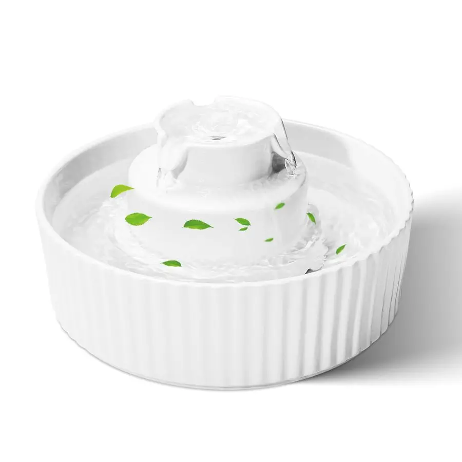 

Автоматический фонтан-поилка для кошек, 2,1 л (70 унций), керамический, фарфоровый, для питья домашних животных