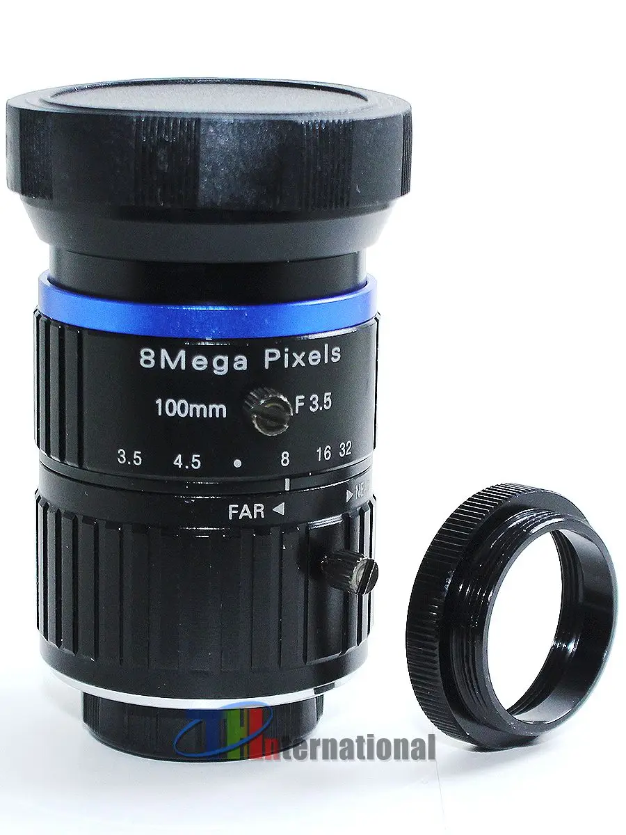 8-megapikselowy obiektyw 100mm C mocowanie obiektywu ręczny ręczne ustawianie ostrości tęczówki 1:3. 5-apertura 1-calowy przemysłowy obiektyw kamera ochrony — zdjęcie 2