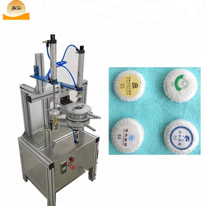 

Small Manual Bar Round Pleat Soap bar Pleat Plastic Film Double Wrapping Packing Machine in Paper