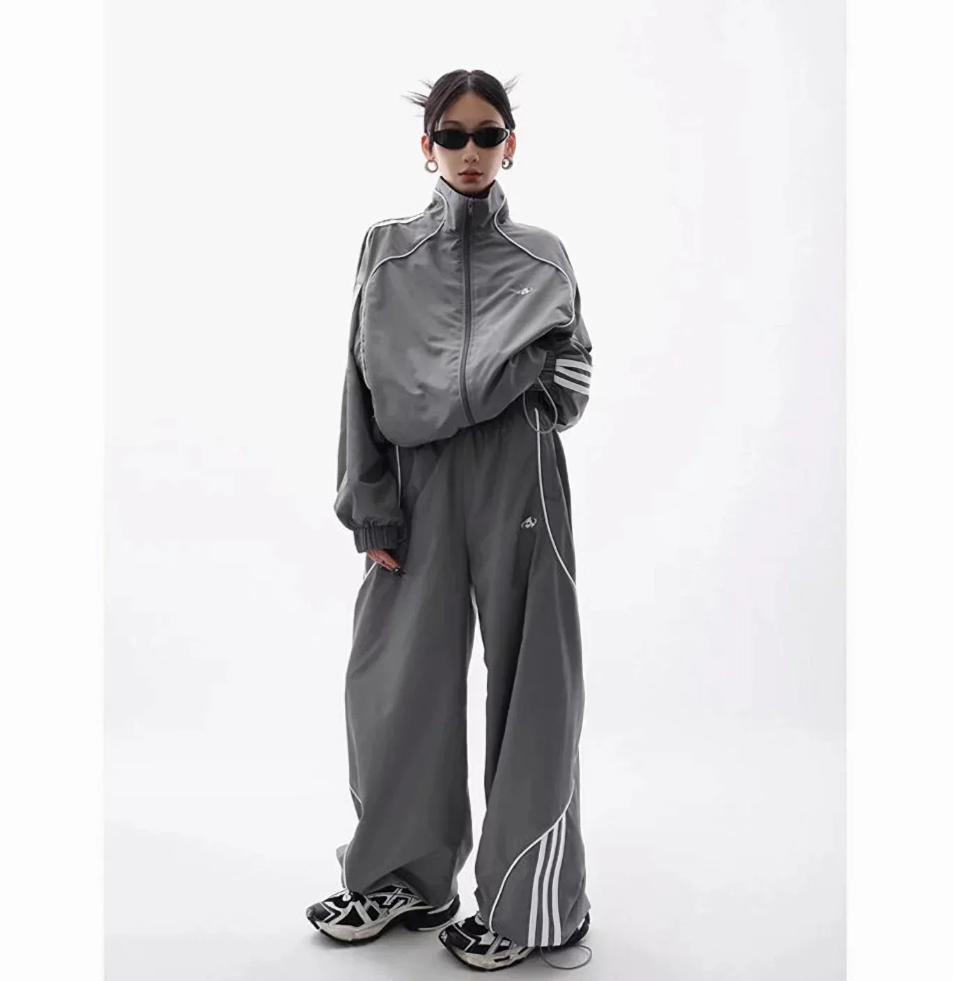 Spring Pant Sets Womens Outfits Loose Jackets Wide Leg Pants Fashion Casual Outwear Unisex Fashion Women Pant Sets Tracksuits