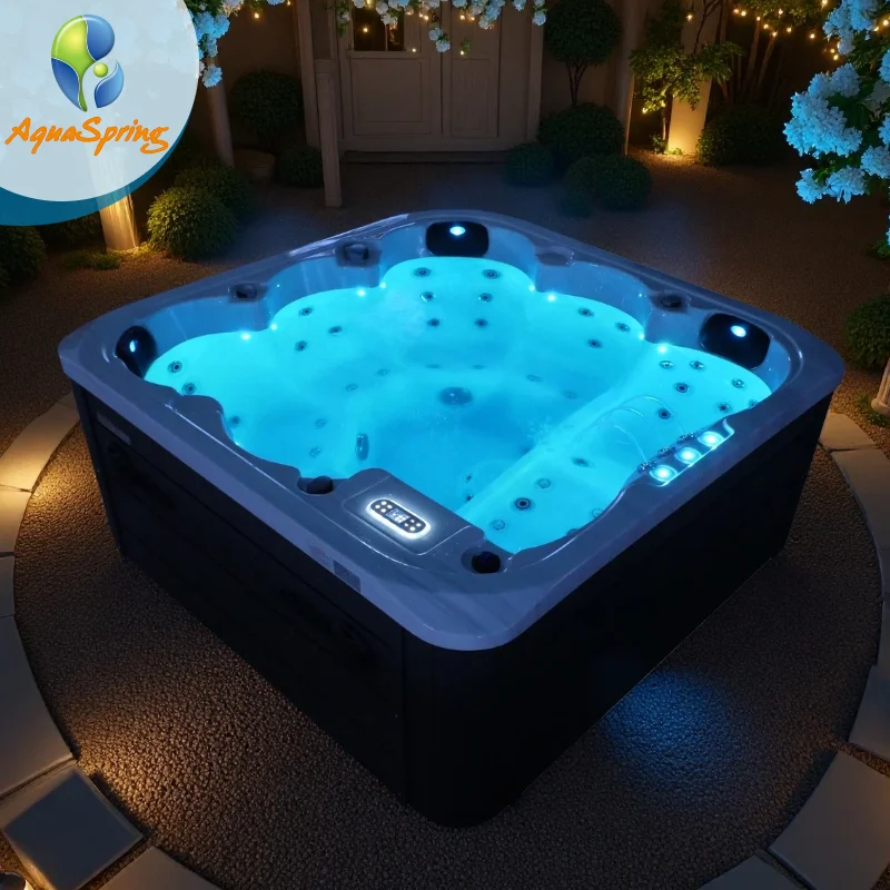 Outdoor Heated Spa 2m whirlpool Outside Hot Tub 6 Person Jacuzzier Hot Tubs Home Spa Tubs with 54 Massage Jets