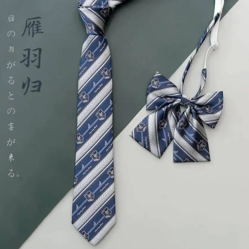 Yanyu Gui JK/DK Cravatta da donna fatta a mano in jacquard da uomo uniforme camicia accessori papillon blu