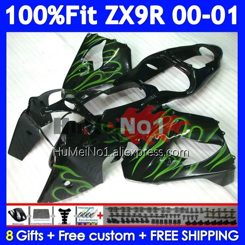 Injection Body For KAWASAKI NINJA ZX900 ZX 9R 900 CC 9 R 214No.72 ZX9 900CC ZX-9R ZX9R 00 01 2000 2001 OEM Fairing