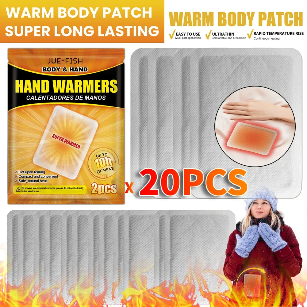 2-20pcs Self-Heating Pad Adhesive Air Activated Warmer Winter Foot Toe Body Warmer Disposable Long Lasting Female Period Pads